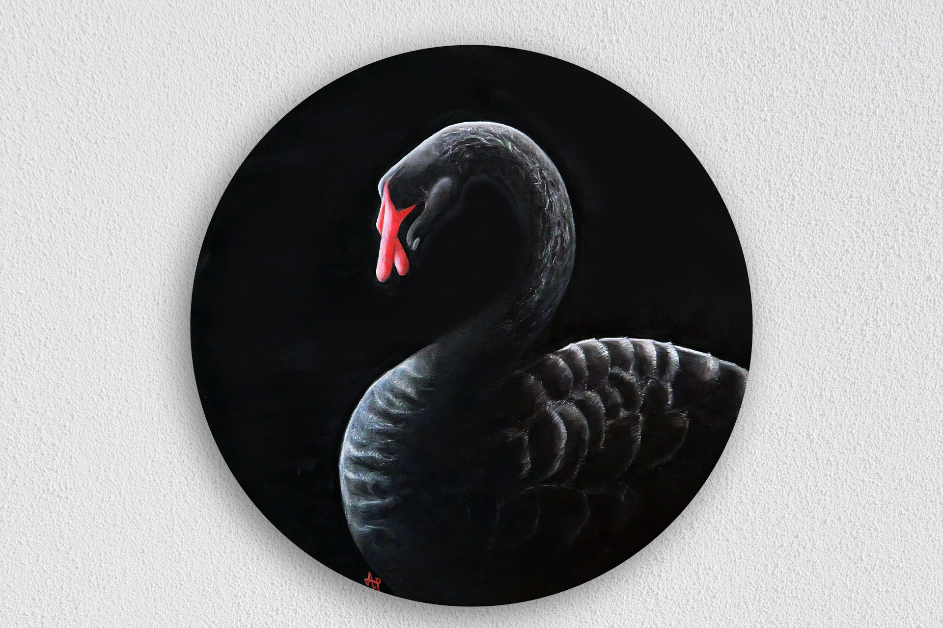Black swan oil painting